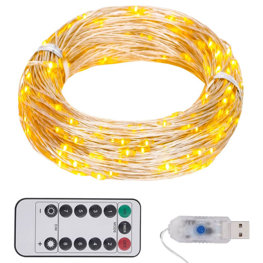String of LED lights with 150 LEDs, warm white, 15 m