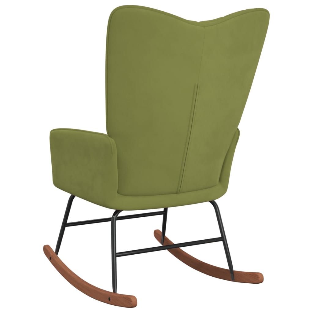 šūpuļkrēsls, gaiši zaļš samts