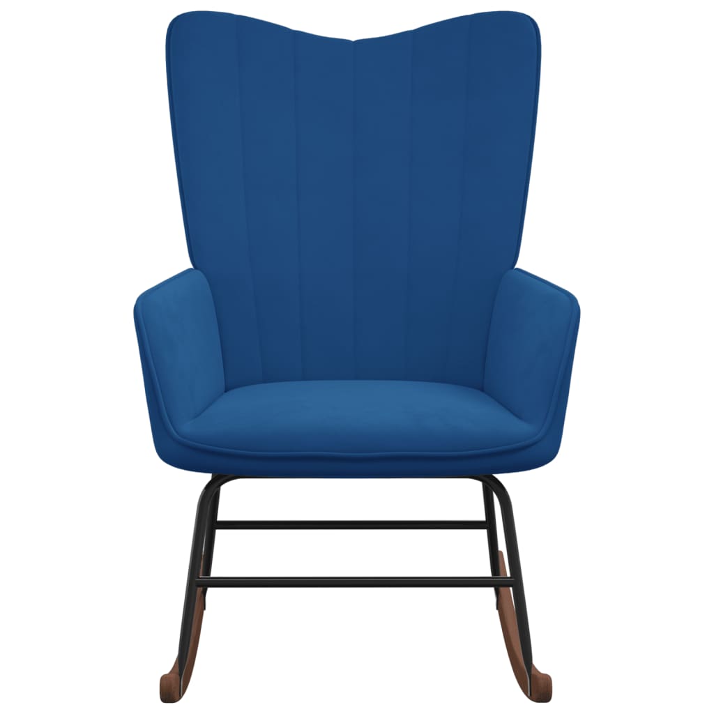 šūpuļkrēsls, zils samts