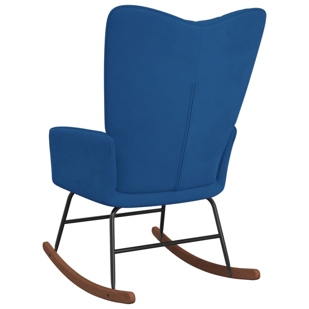 šūpuļkrēsls, zils samts