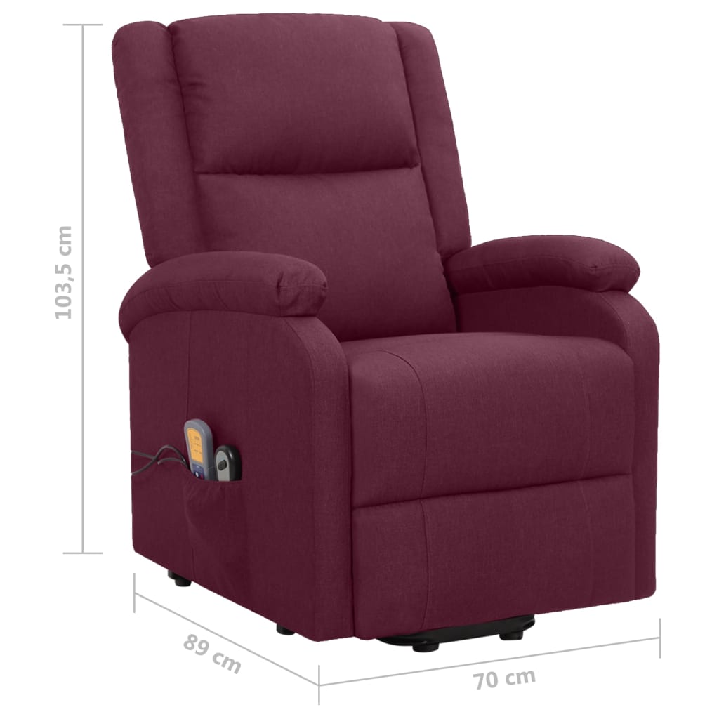 massage chair, liftable, purple fabric