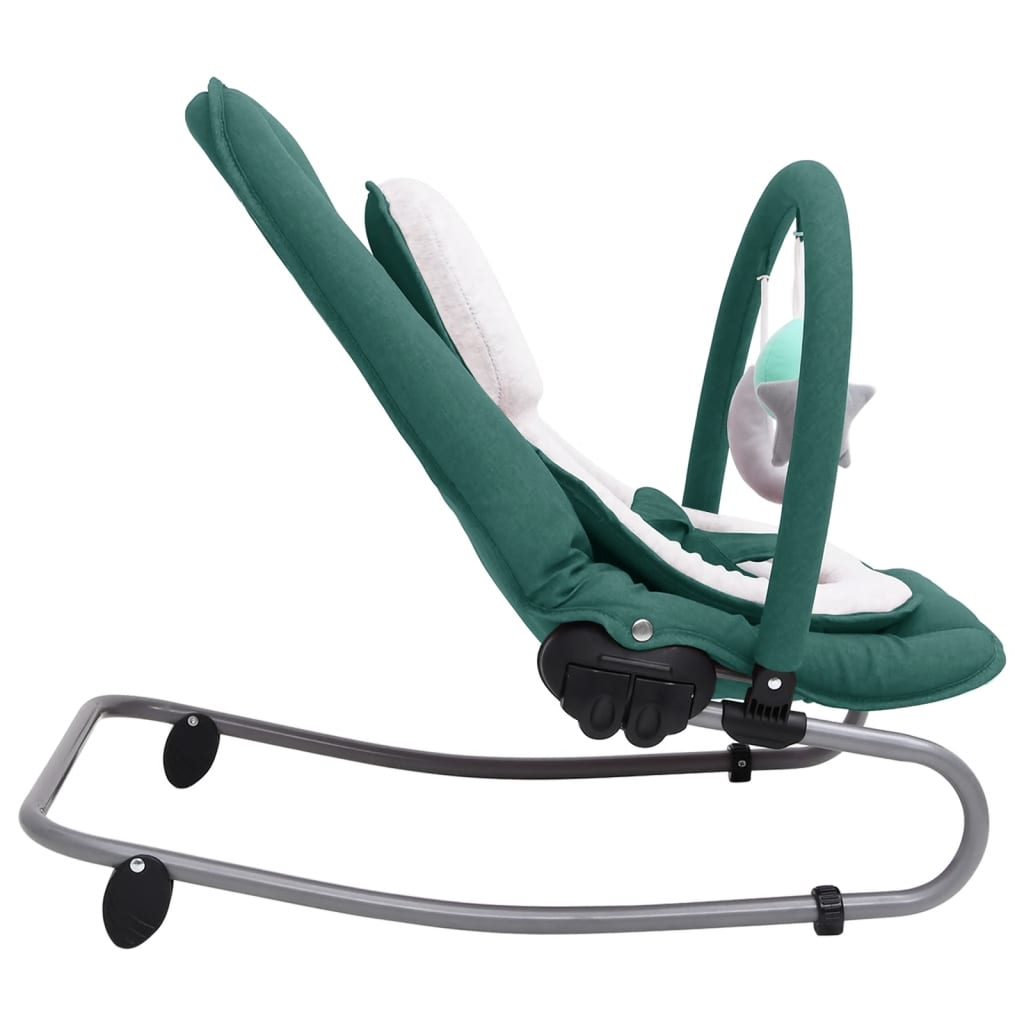 bērnu šūpuļkrēsls, zaļš, tērauds