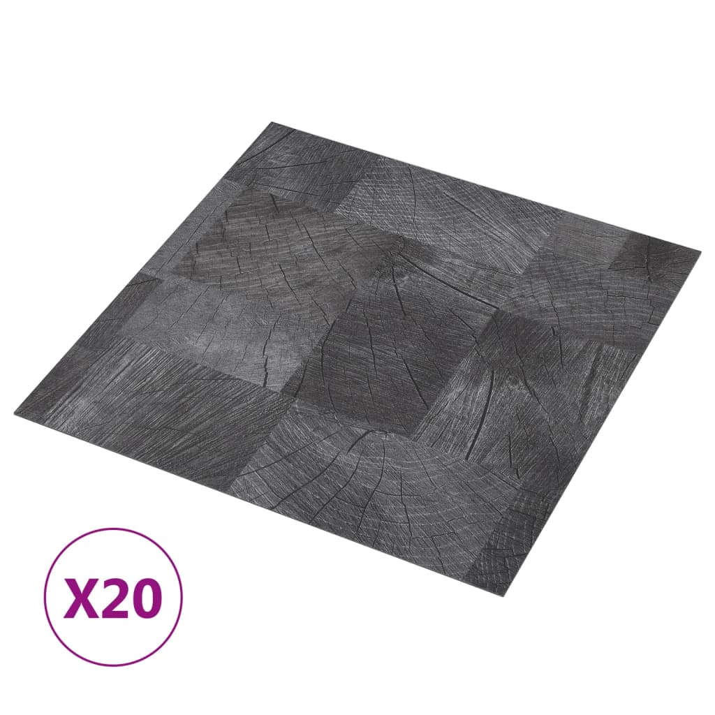 grīdas flīzes, 20 gb., pašlīmējošas, 1,86m²,PVC, koka imitācija