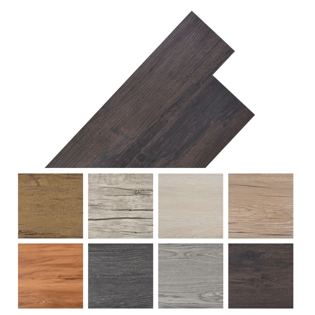 floor boards, self-adhesive, 5.21 m², 2 mm, dark brown, PVC