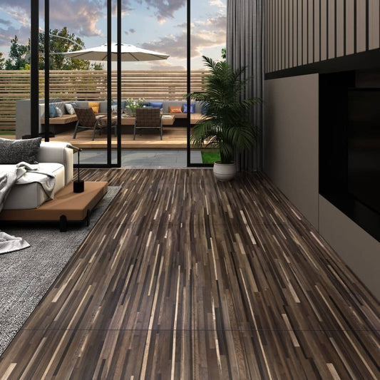 floor boards, self-adhesive, 5.21 m², 2 mm, striped brown, PVC