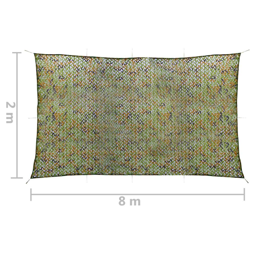 kamuflāžas tīkls ar uzglabāšanas somu, 2x8 m, zaļš - amshop.lv