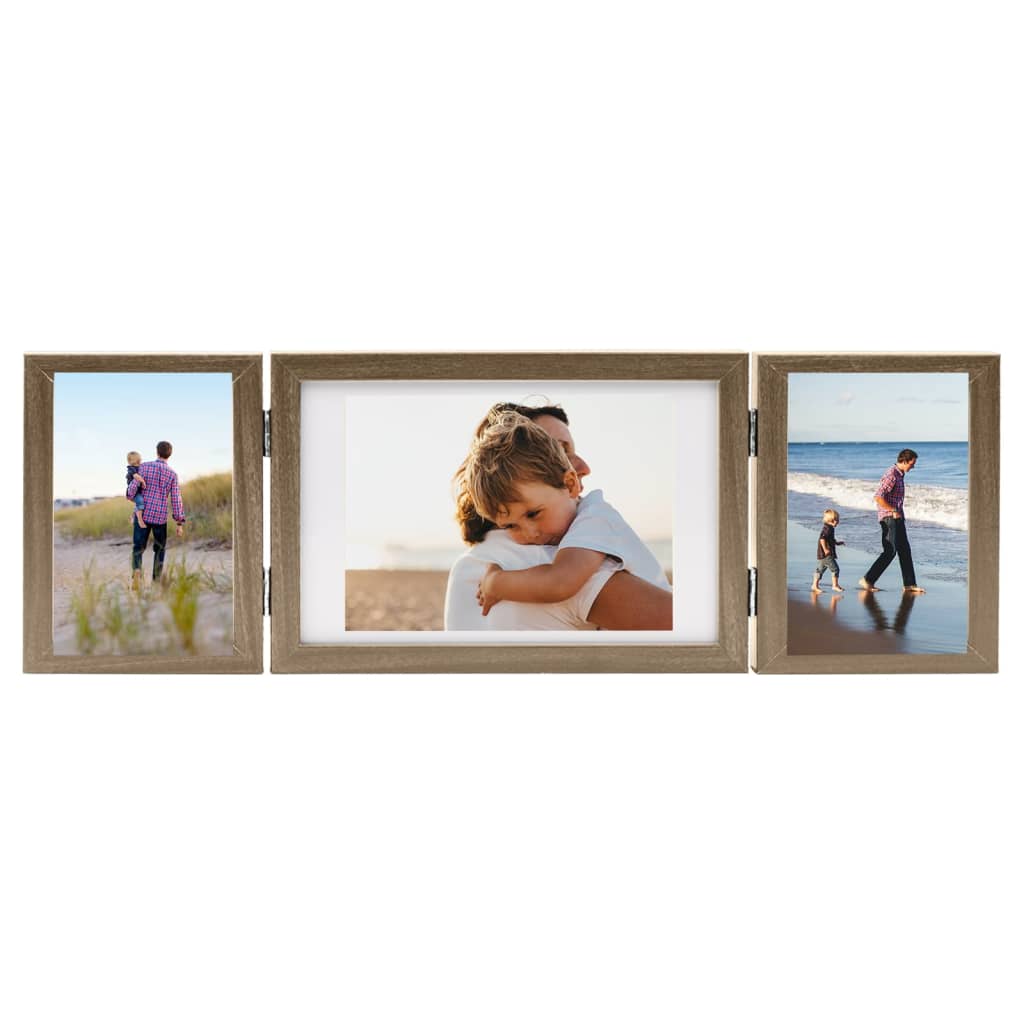 3-part photo frame, collage, light brown, 28x18 cm+2x(13x18 cm)