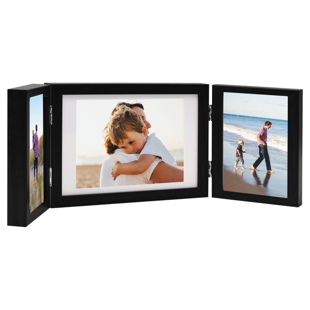 3-part photo frame, collage, black, 28x18 cm+2x(13x18 cm)