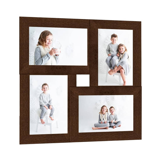 collage photo frame, for 4x(10x15 cm) pictures, dark brown MDF