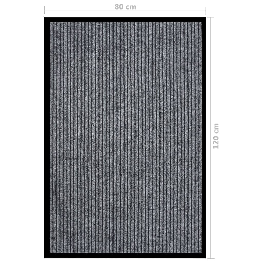 durvju paklājs, svītrains, pelēks, 80x120 cm
