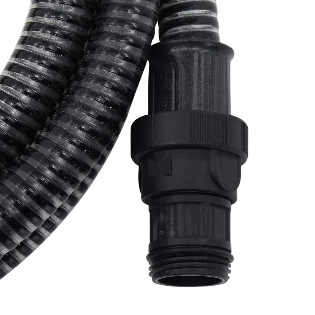 sūkšanas šļūtene ar PVC savienotājiem, 10 m, 22 mm, melna