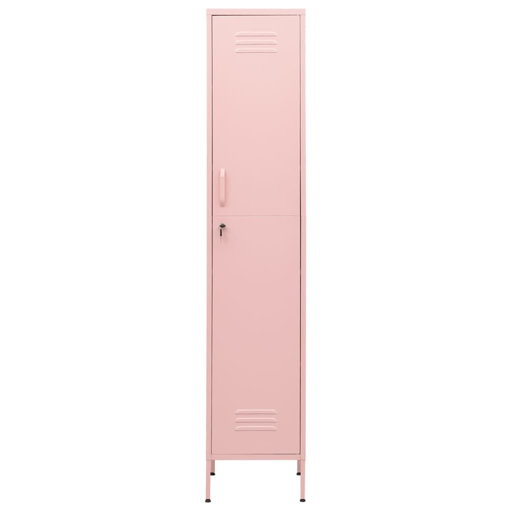 ģērbtuves skapis, 35x46x180 cm, tērauds, rozā