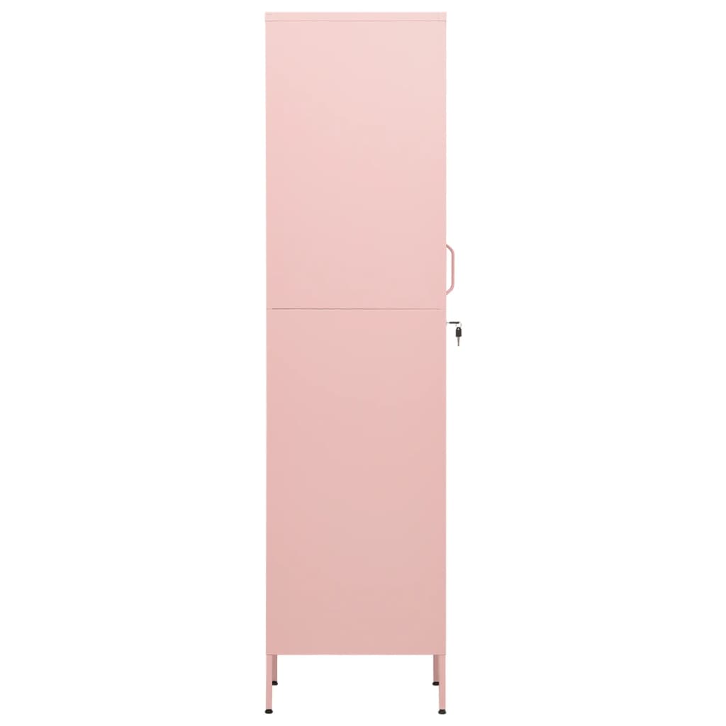 ģērbtuves skapis, 35x46x180 cm, tērauds, rozā