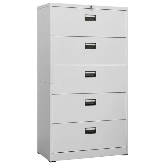 file cabinet, light gray, 90x46x164 cm, steel