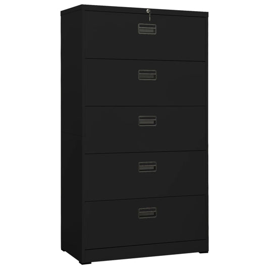 file cabinet, black, 90x46x164 cm, steel