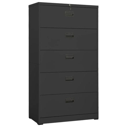 file cabinet, anthracite gray, 90x46x164 cm, steel