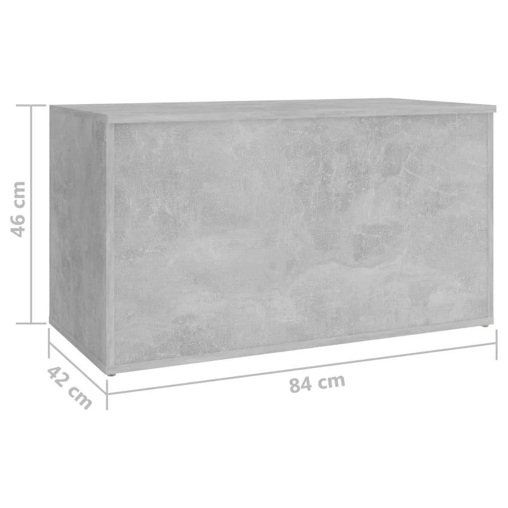 storage chest, concrete gray, 84x42x46 cm, engineered wood