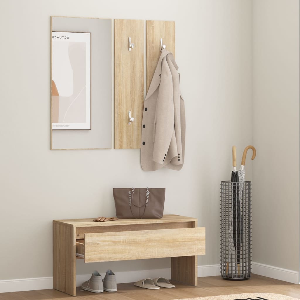hallway furniture set, oak color, engineered wood