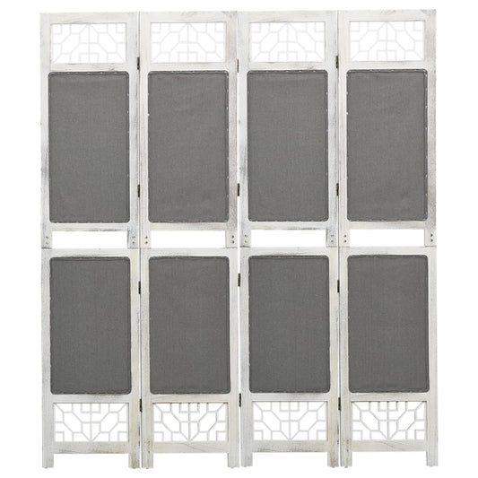 4-Panel Room Divider Gray 140x165 cm Fabric