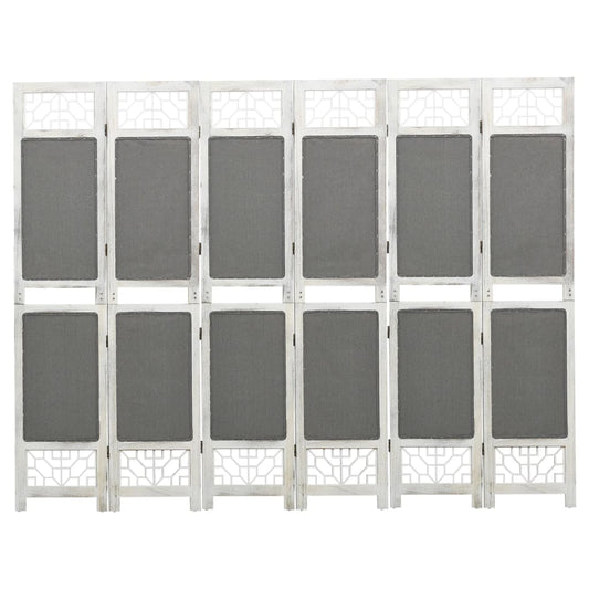 6 panel room curtain, 210x165 cm, gray fabric