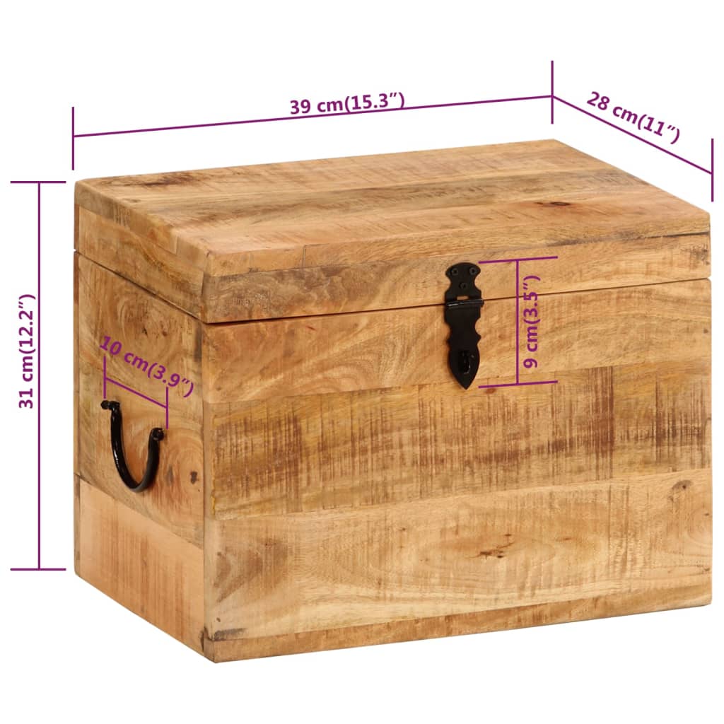 uzglabāšanas kaste, 39x28x31 cm, mango masīvkoks