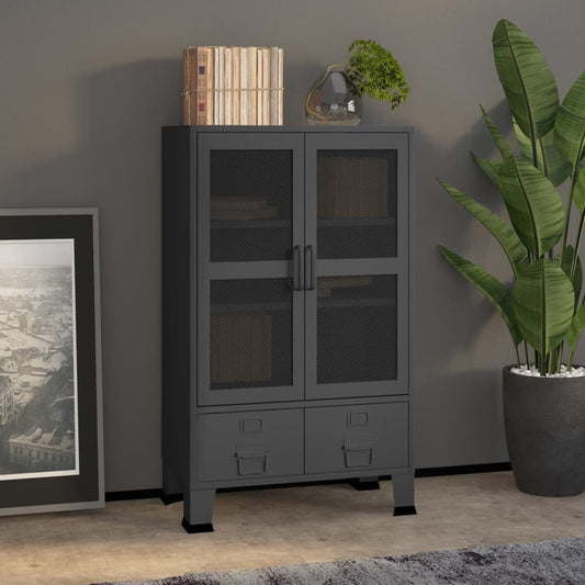 шкаф, серый, промышленный дизайн, 70x40x115 см, металл
