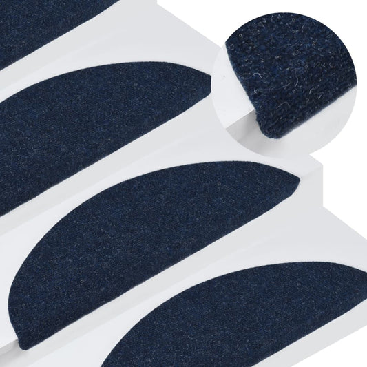kāpņu paklāji, 15 gab., pašlīmējoši, 65x22,5x3,5 cm, zili