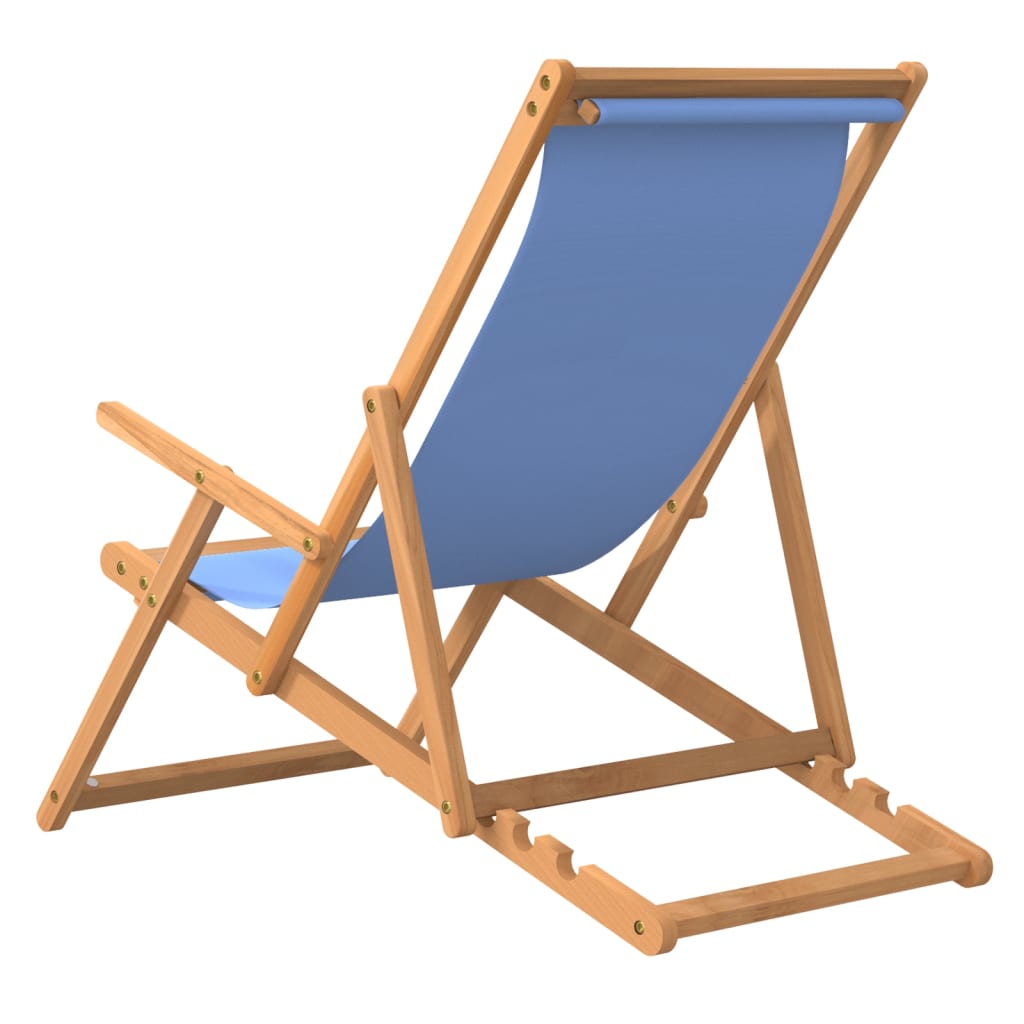saliekams pludmales krēsls, masīvs tīkkoks, zils