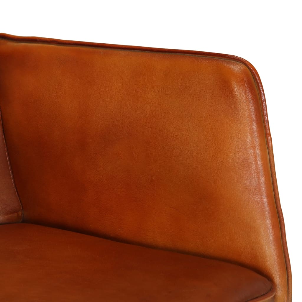 šūpuļkrēsls, brūna dabīgā āda