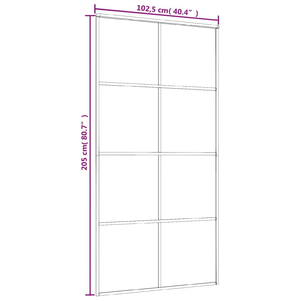 bīdāmās durvis, 102,5x205 cm, ESG stikls, balts alumīnijs