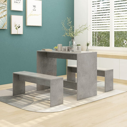 3-piece kitchen furniture set, concrete gray, chipboard