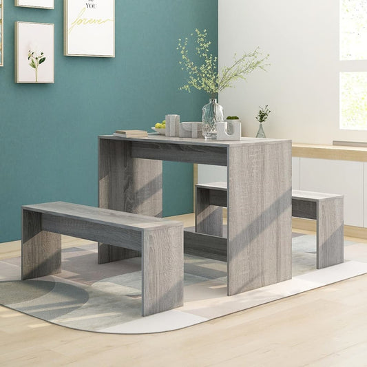 3-piece kitchen furniture set, gray oak color