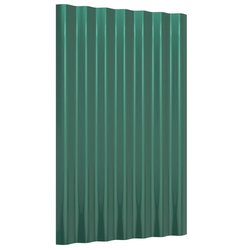 jumta paneļi, 36 gab., pulverkrāsots tērauds, zaļi, 60x36 cm