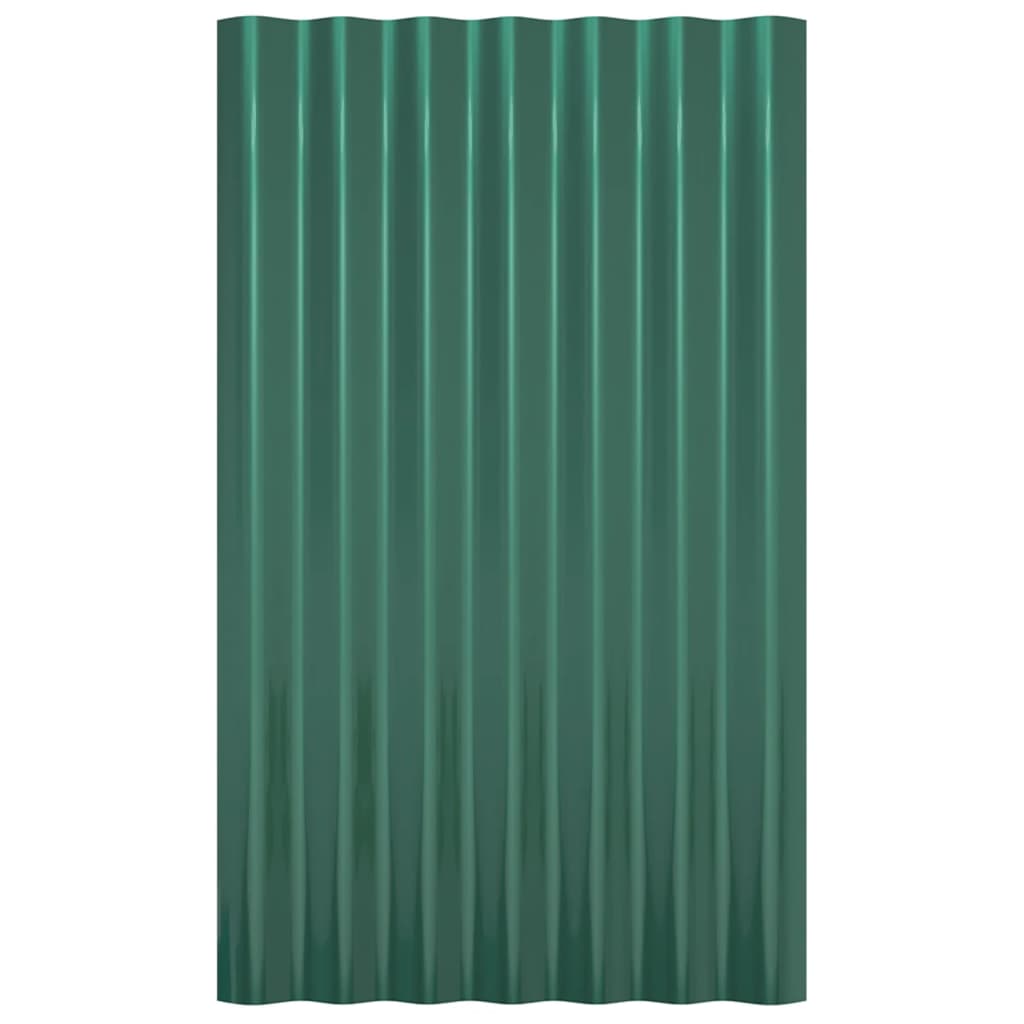 jumta paneļi, 36 gab., pulverkrāsots tērauds, zaļi, 60x36 cm
