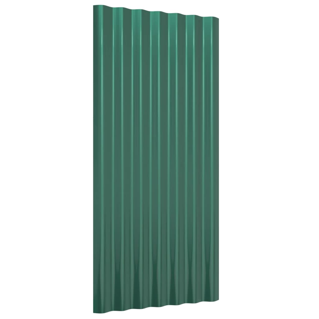 jumta paneļi, 36 gab., pulverkrāsots tērauds, zaļi, 80x36 cm