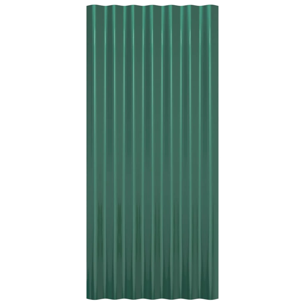 jumta paneļi, 36 gab., pulverkrāsots tērauds, zaļi, 80x36 cm