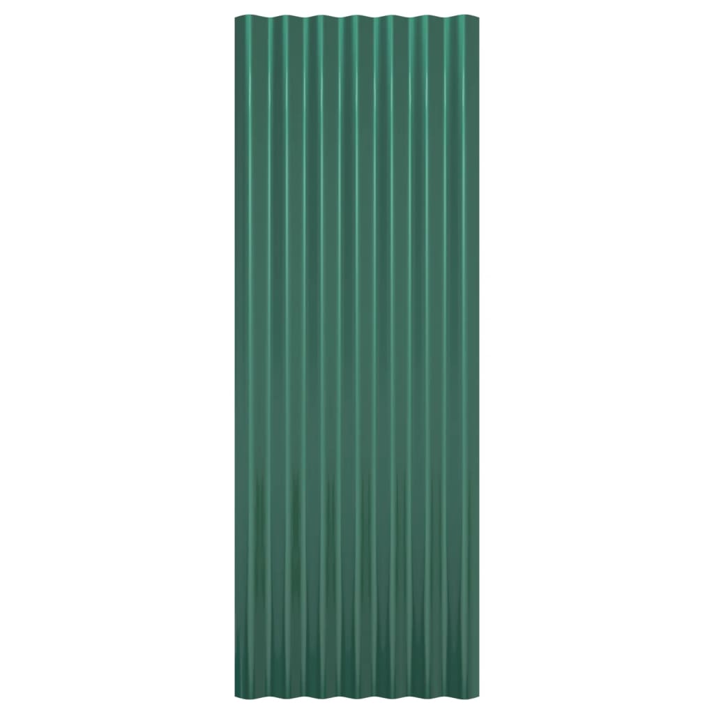 jumta paneļi, 12 gab., pulverkrāsots tērauds, zaļi, 100x36 cm