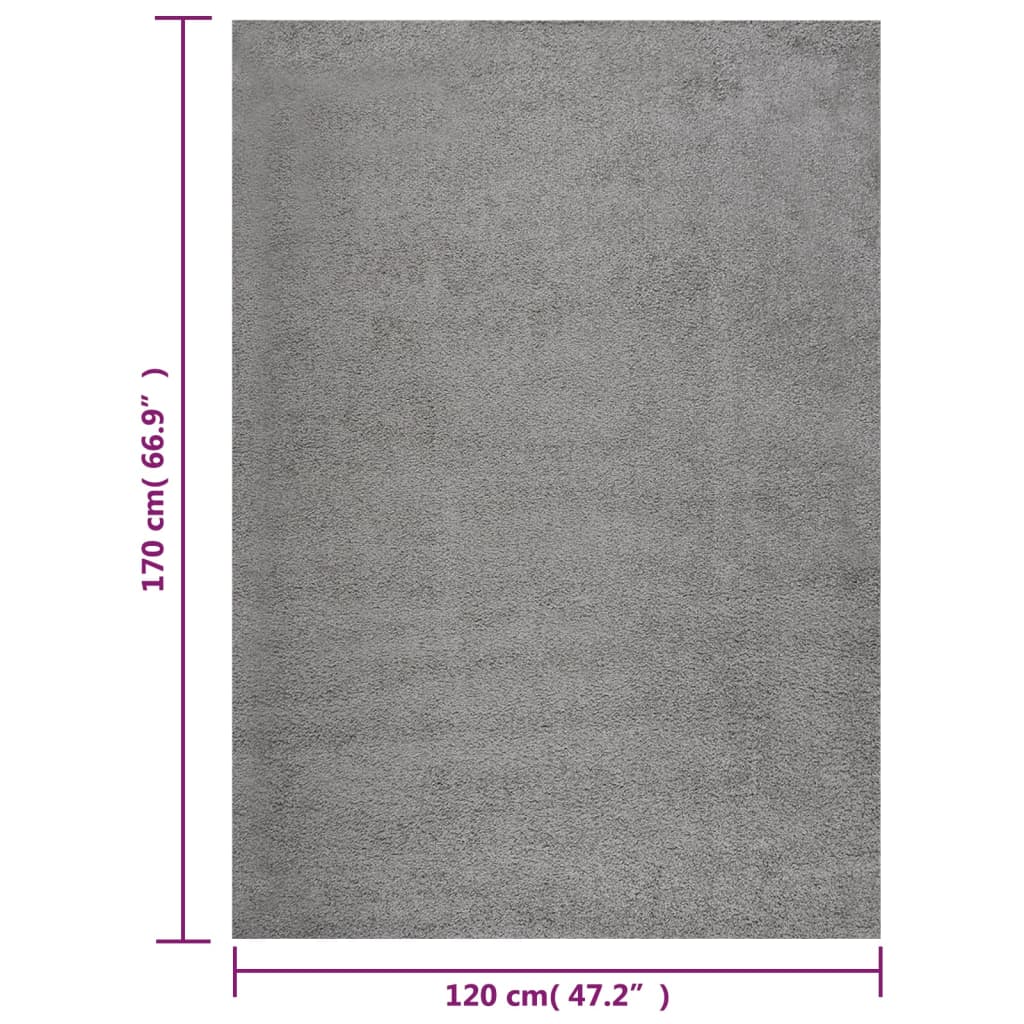 paklājs, pinkains, pelēks, 120x170 cm