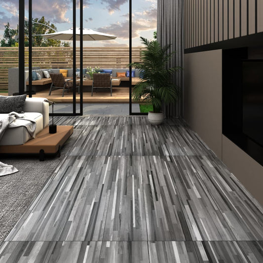 floor boards, self-adhesive, 2.51 m², 2 mm, striped gray, PVC