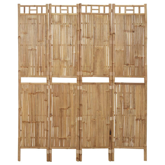 4-панельная комнатная ширма, бамбук, 160x180 см