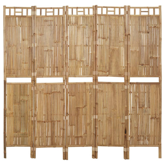 5-панельная комнатная ширма, бамбук, 200x180 см