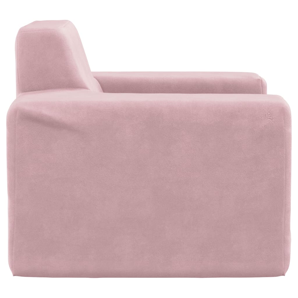 bērnu dīvāns, rozā, mīksts plīšs