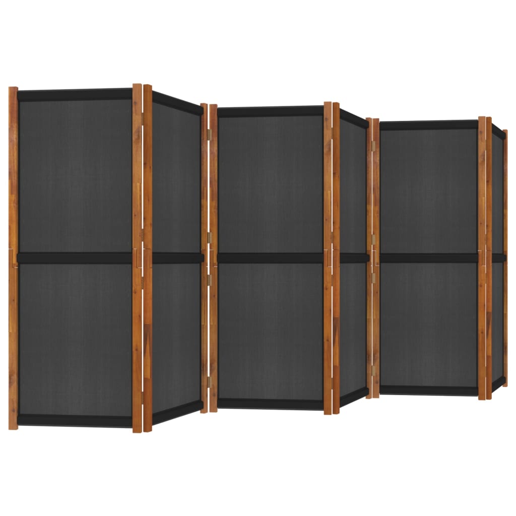 Комнатная штора из 6 панелей, черная, 420x180 см
