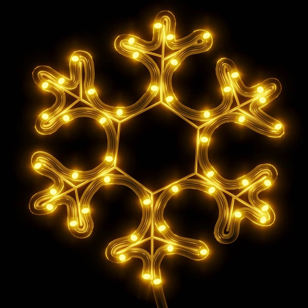 Ziemassvētku figūra, sniegpārsla, 48 silti baltas LED, 27x27 cm