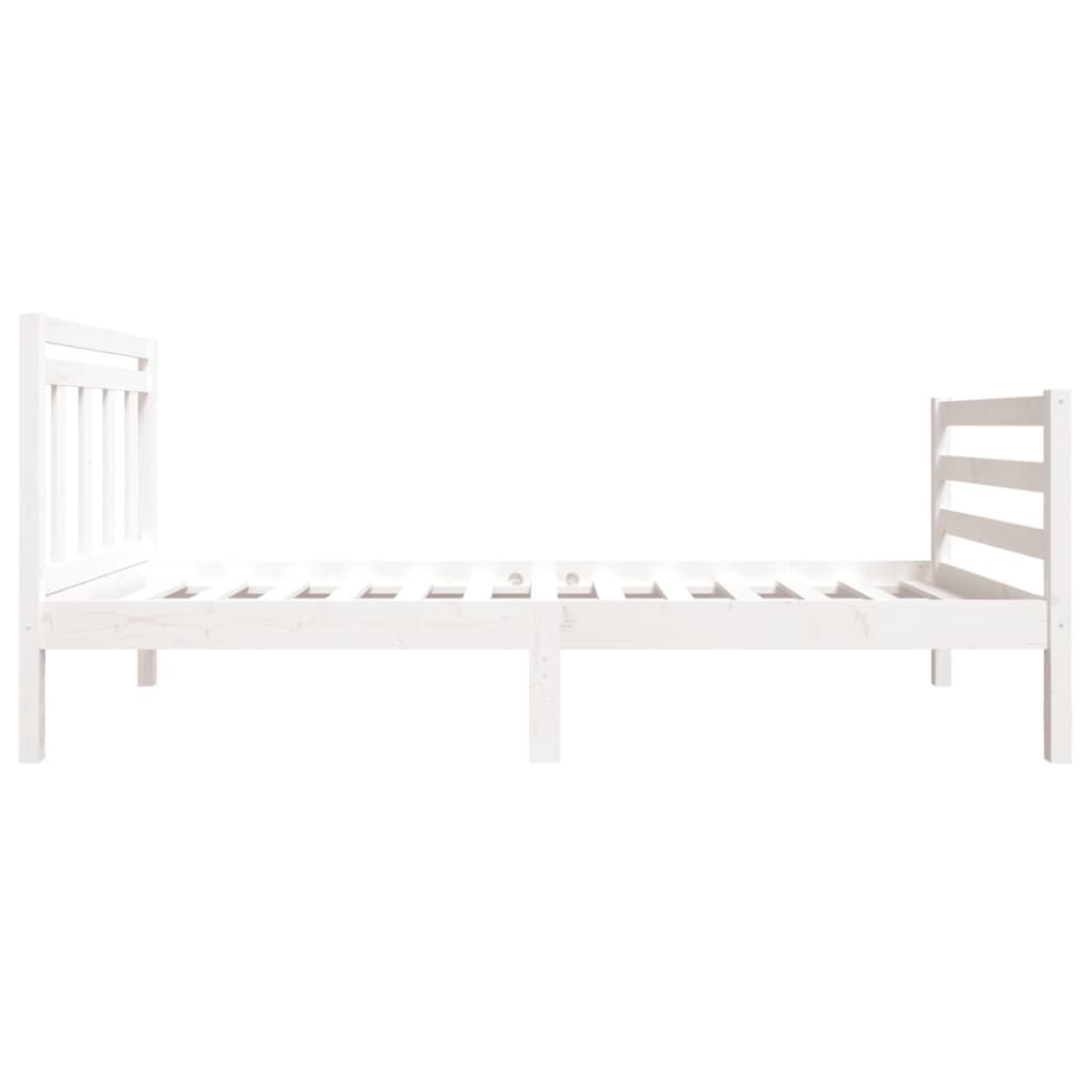 gultas rāmis, balts, masīvkoks, 75x190 cm, 2FT6, vienvietīgs