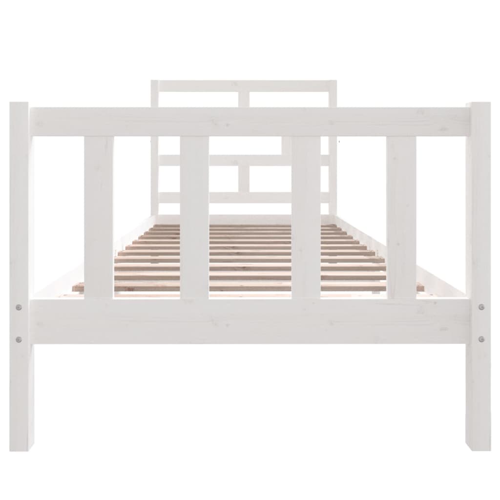 gultas rāmis, balts, priedes masīvkoks, 90x190 cm, vienvietīgs