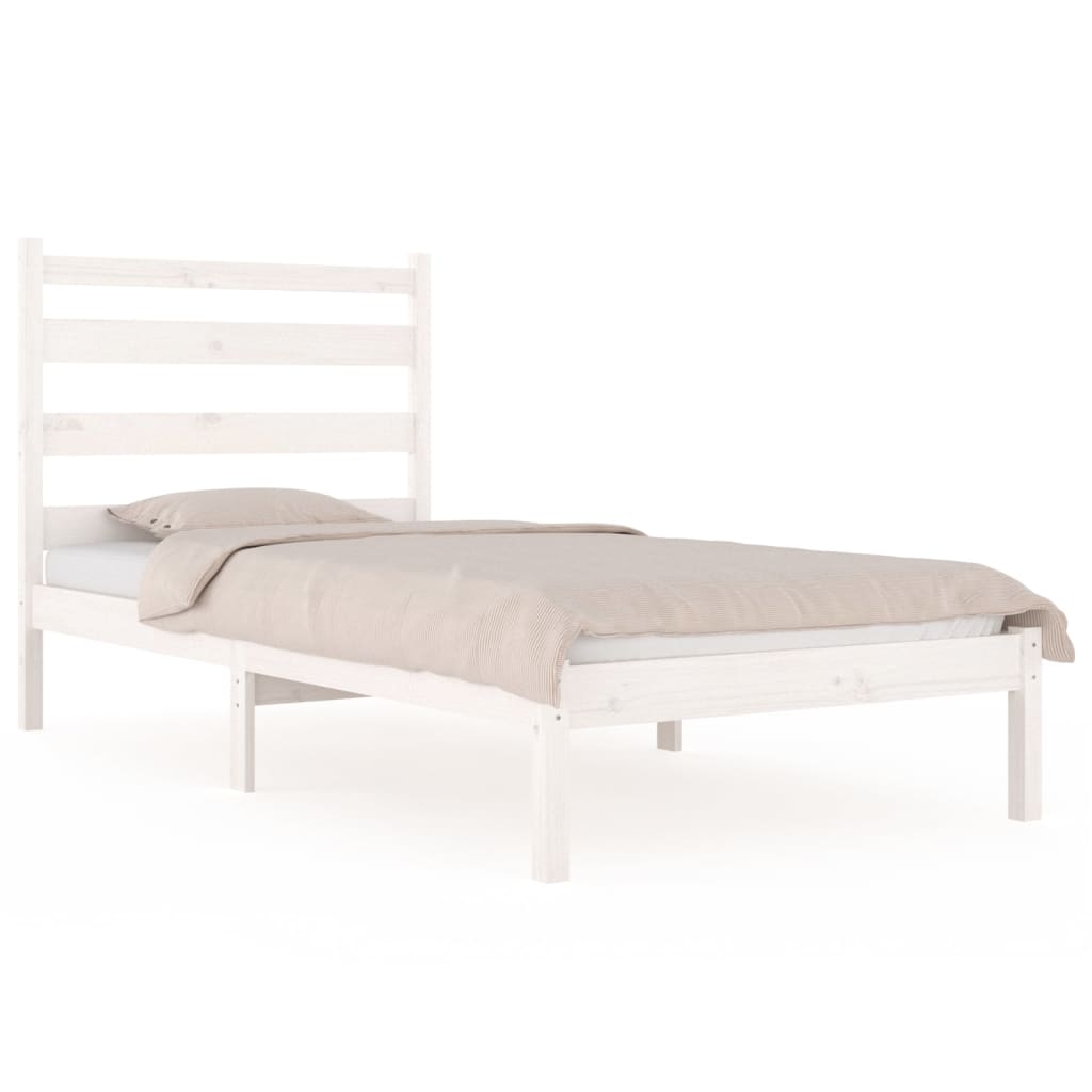 gultas rāmis, balts, priedes masīvkoks, 100x200 cm