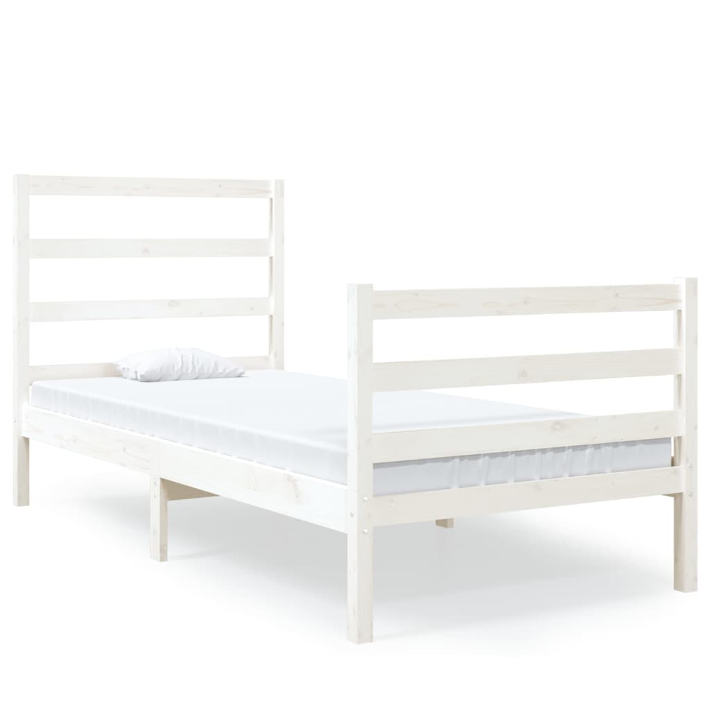 gultas rāmis, balts, priedes masīvkoks, 90x190 cm