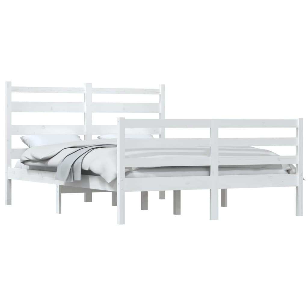 gultas rāmis, priedes masīvkoks, 120x200 cm, balts