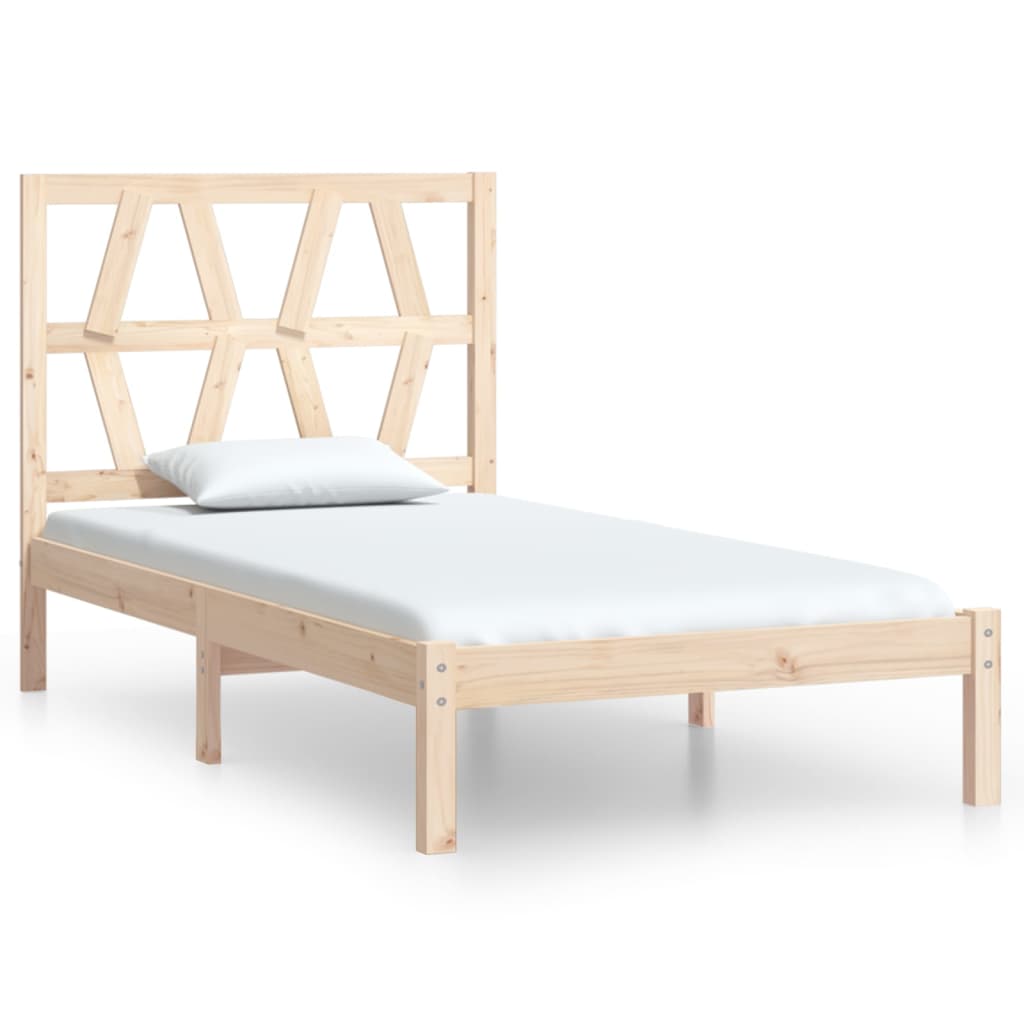 gultas rāmis, priedes masīvkoks, 90x190 cm, 3FT, vienvietīgs
